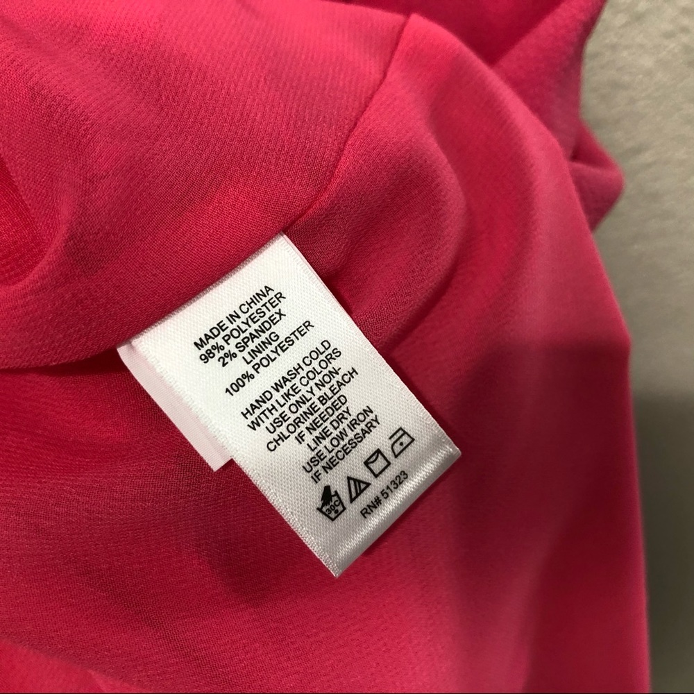 CeCe Hot Pink Sleeveless Wrap Mini Dress - Picture 3 of 4